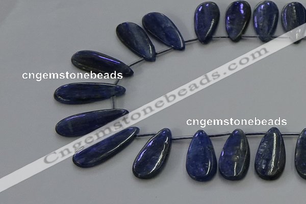 CKC541 Top drilled 10*25mm flat teardrop natural kyanite beads