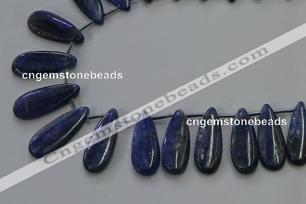 CKC543 Top drilled 10*30mm flat teardrop natural kyanite beads