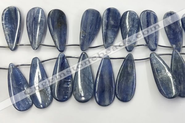 CKC554 Top drilled 12*30mm flat teadrop natural kyanite beads