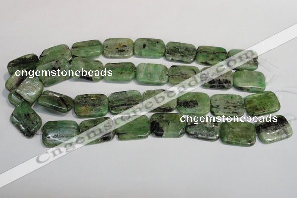 CKC69 15.5 inches 18*25mm rectangle natural green kyanite beads