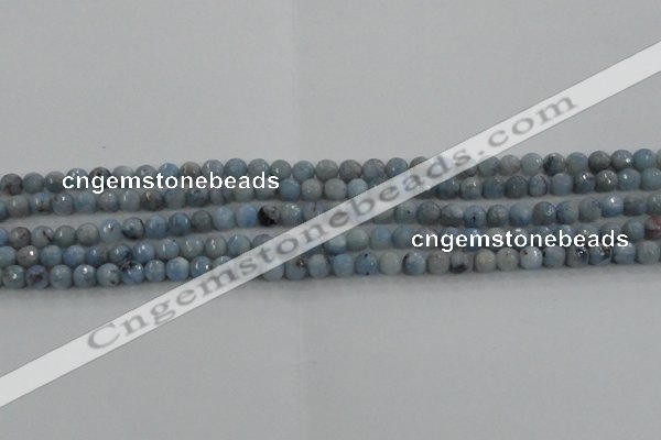 CKC701 15.5 inches 6mm faceted round imitation blue kyanite beads