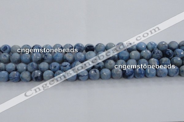 CKC704 15.5 inches 12mm faceted round imitation blue kyanite beads