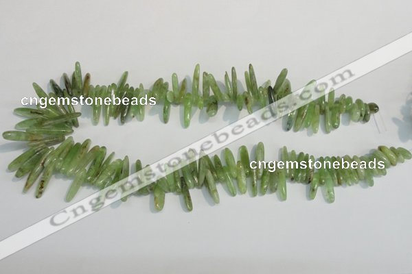 CKC71 15.5 inches 4*10mm – 6*35mm branch natural green kyanite beads