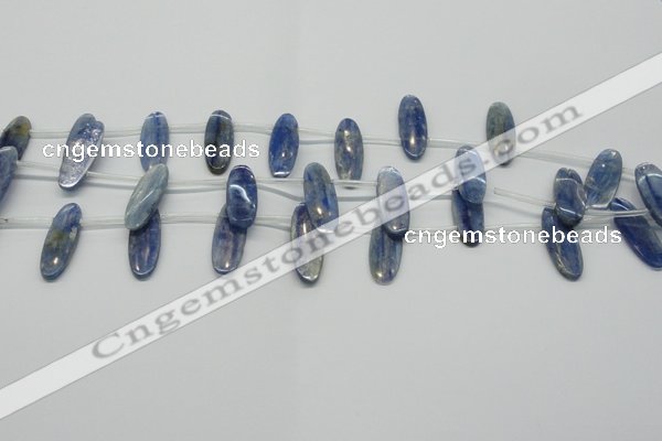 CKC76 Top drilled 10*30mm oval natural kyanite gemstone beads