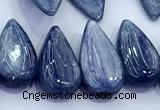 CKC819 15 inches 10*20mm - 12*25mm flat teardrop blue kyanite beads