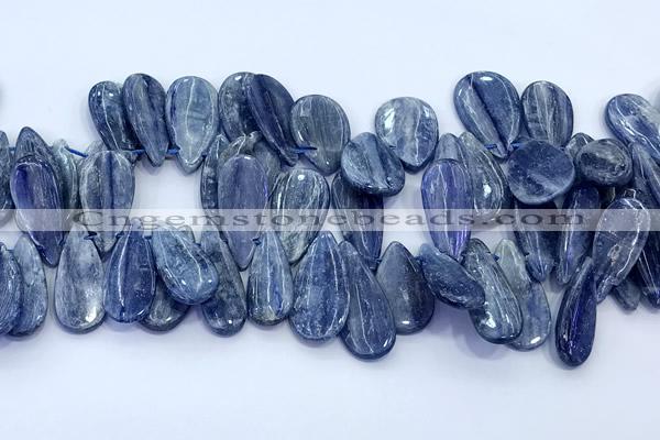 CKC821 15 inches 10*20mm - 16*30mm flat teardrop blue kyanite beads