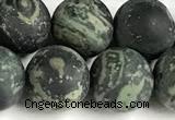 CKJ329 15 inches 12mm round matte kambaba jasper beads