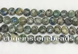 CKJ489 15.5 inches 10mm flat round natural k2 jasper beads