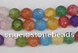 CKQ03 15.5 inches 8mm round matte dyed crackle quartz beads