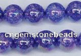 CKQ105 15.5 inches 14mm round AB-color dyed crackle quartz beads