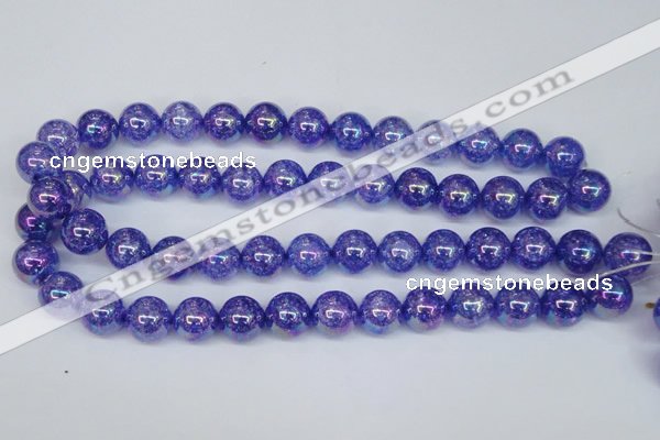 CKQ105 15.5 inches 14mm round AB-color dyed crackle quartz beads