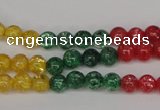 CKQ11 15.5 inches 6mm round dyed crackle quartz beads wholesale