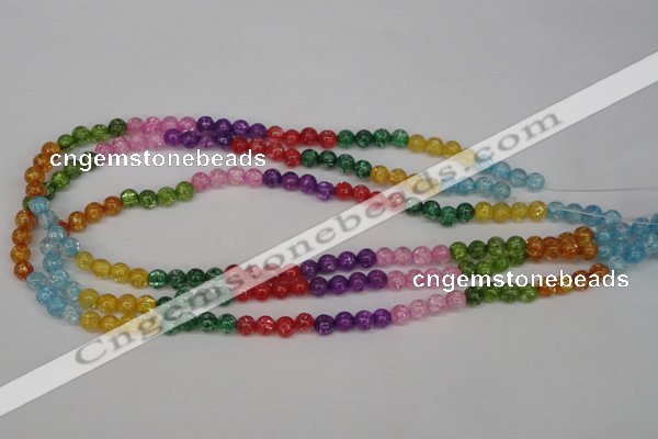 CKQ11 15.5 inches 6mm round dyed crackle quartz beads wholesale