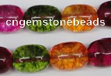 CKQ113 15.5 inches 14*18mm drum dyed crackle quartz beads