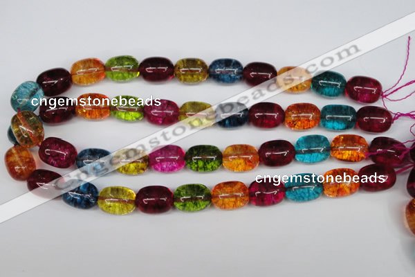 CKQ113 15.5 inches 14*18mm drum dyed crackle quartz beads