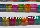 CKQ115 15.5 inches 8*8mm cube dyed crackle quartz beads