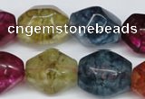 CKQ118 15.5 inches 15*20mm nuggets dyed crackle quartz beads