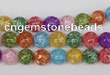 CKQ12 15.5 inches 8mm round dyed crackle quartz beads wholesale