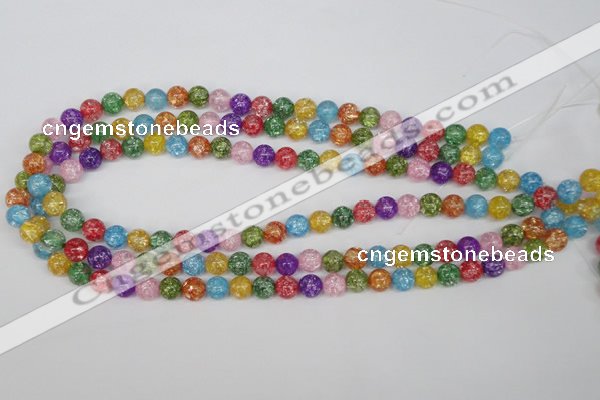 CKQ12 15.5 inches 8mm round dyed crackle quartz beads wholesale