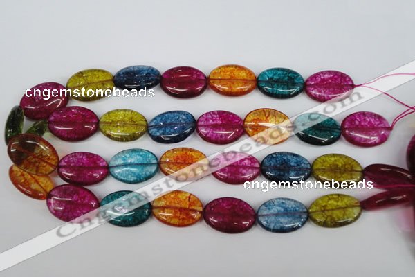 CKQ122 15.5 inches 20*30mm oval dyed crackle quartz beads