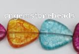 CKQ135 15.5 inches 20*20mm triangle dyed crackle quartz beads