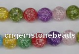 CKQ14 15.5 inches 10mm round dyed crackle quartz beads wholesale