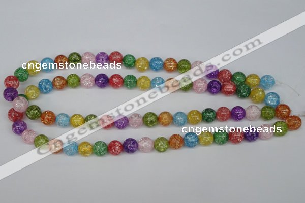 CKQ14 15.5 inches 10mm round dyed crackle quartz beads wholesale