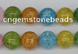 CKQ15 15.5 inches 12mm round dyed crackle quartz beads wholesale