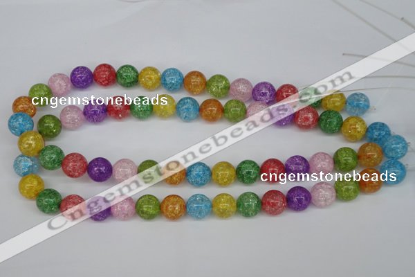 CKQ15 15.5 inches 12mm round dyed crackle quartz beads wholesale