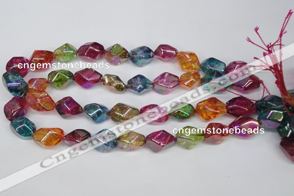 CKQ150 15.5 inches 15*20mm twisted rice AB-color crackle quartz beads