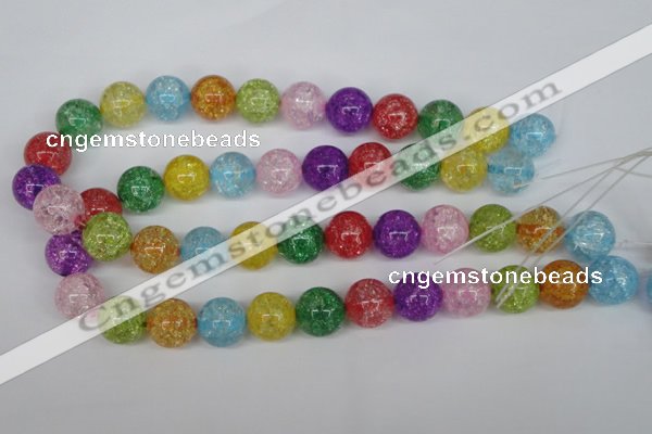 CKQ17 15.5 inches 16mm round dyed crackle quartz beads wholesale