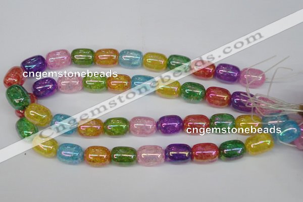 CKQ172 15.5 inches 13*18mm drum AB-color crackle quartz beads