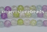 CKQ21 15.5 inches 6mm round dyed crackle quartz beads wholesale