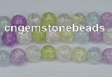 CKQ21 15.5 inches 6mm round dyed crackle quartz beads wholesale