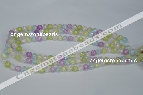 CKQ22 15.5 inches 8mm round dyed crackle quartz beads wholesale