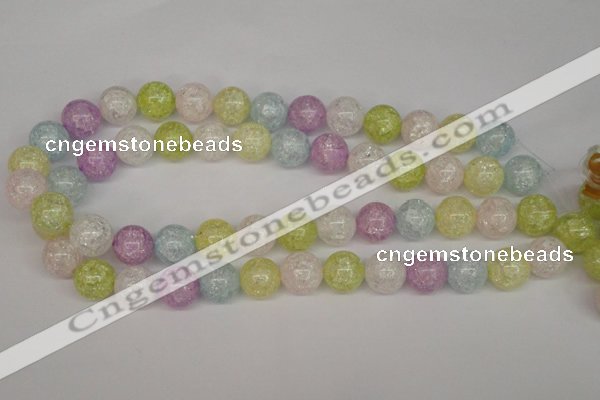 CKQ25 15.5 inches 14mm round dyed crackle quartz beads wholesale