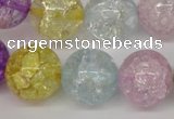 CKQ27 15.5 inches 18mm round dyed crackle quartz beads wholesale