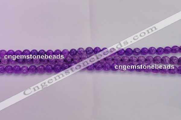 CKQ308 15.5 inches 6mm round dyed crackle quartz beads wholesale