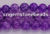 CKQ309 15.5 inches 8mm round dyed crackle quartz beads wholesale