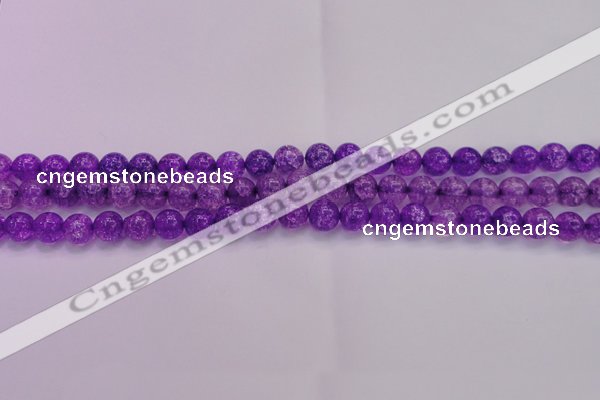 CKQ309 15.5 inches 8mm round dyed crackle quartz beads wholesale