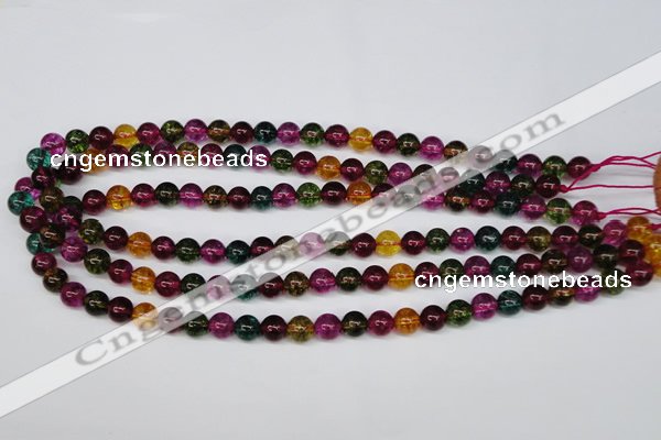 CKQ31 15.5 inches 6mm round dyed crackle quartz beads wholesale