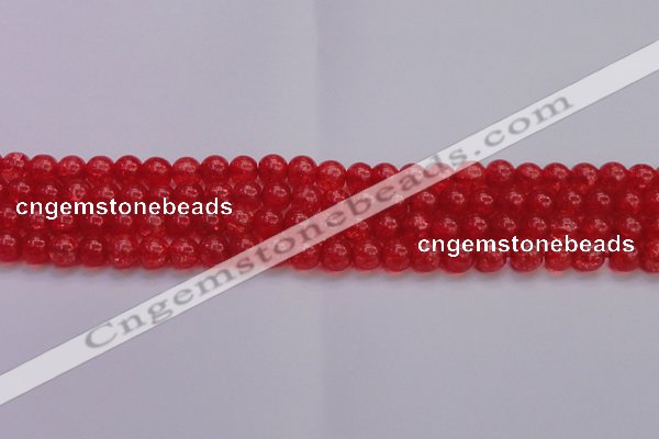 CKQ316 15.5 inches 8mm round dyed crackle quartz beads wholesale