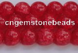 CKQ318 15.5 inches 12mm round dyed crackle quartz beads wholesale