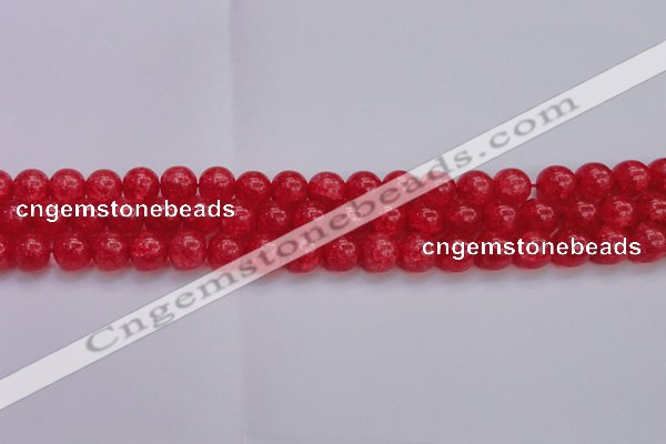 CKQ318 15.5 inches 12mm round dyed crackle quartz beads wholesale