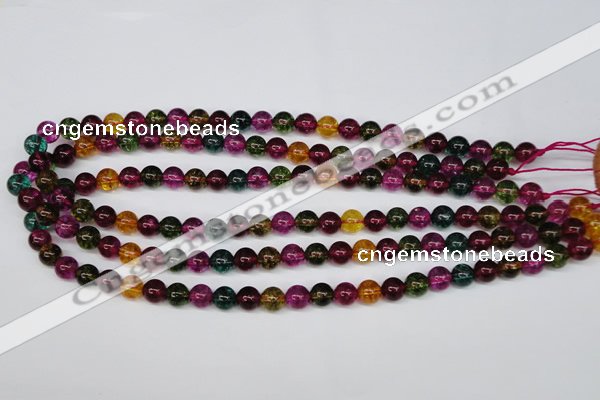 CKQ32 15.5 inches 8mm round dyed crackle quartz beads wholesale