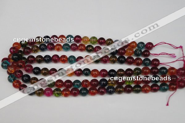 CKQ33 15.5 inches 10mm round dyed crackle quartz beads wholesale