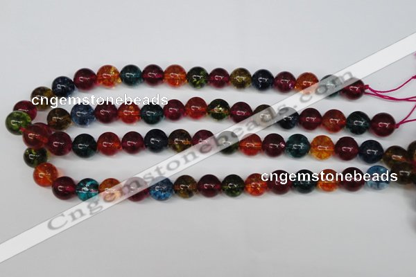 CKQ34 15.5 inches 12mm round dyed crackle quartz beads wholesale