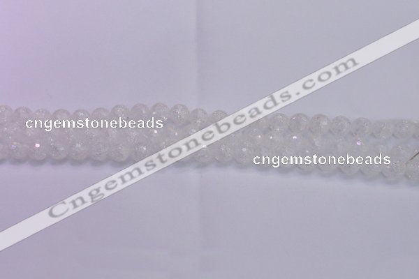 CKQ343 15.5 inches 6mm faceted round dyed crackle quartz beads