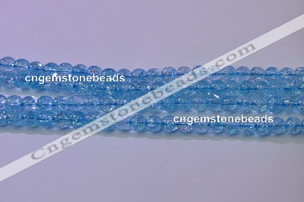 CKQ360 15.5 inches 4mm round dyed crackle quartz beads wholesale