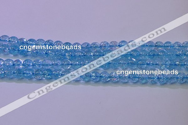 CKQ361 15.5 inches 6mm round dyed crackle quartz beads